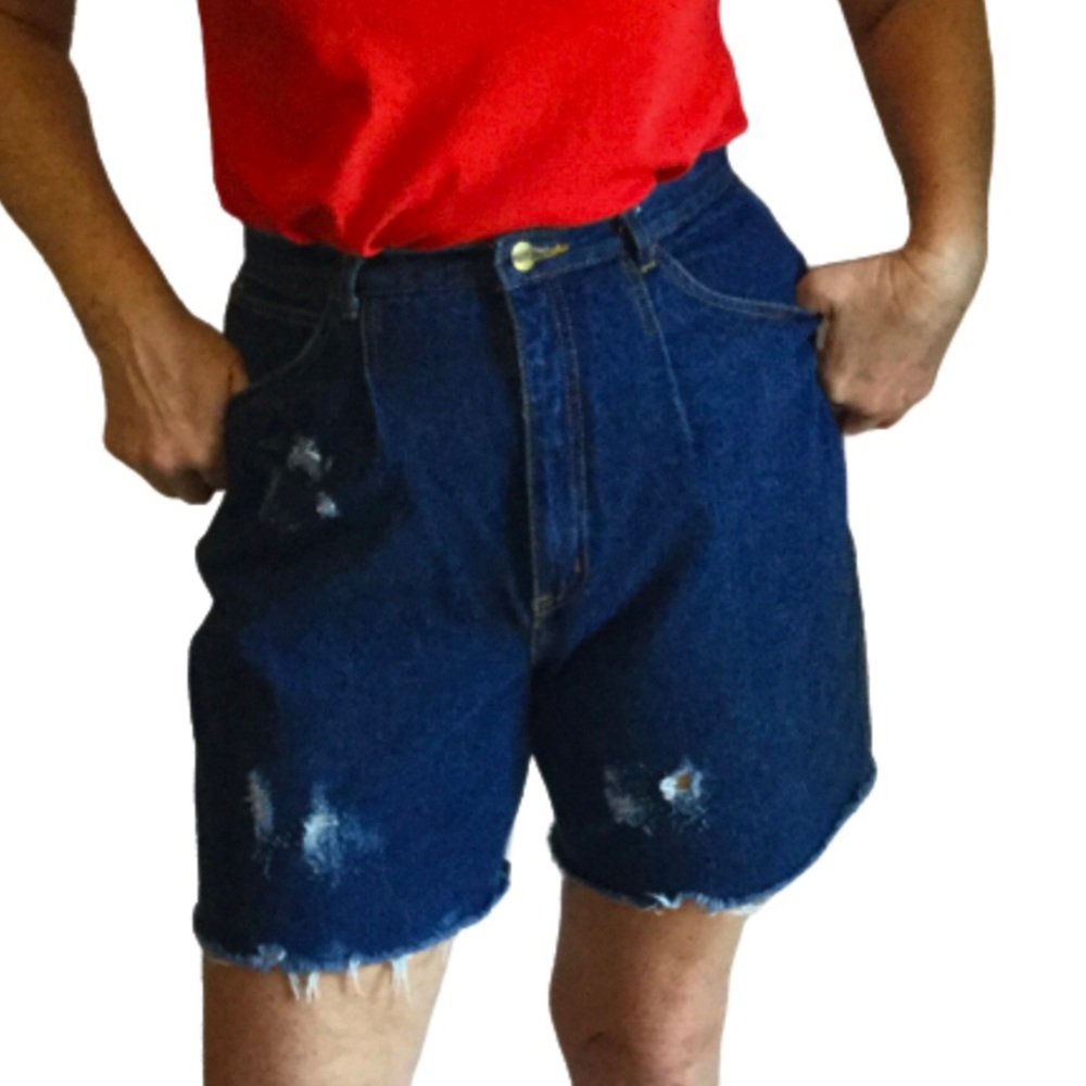 Tantrum Custom Cut Off Distressed MOM Shorts High Rise 16